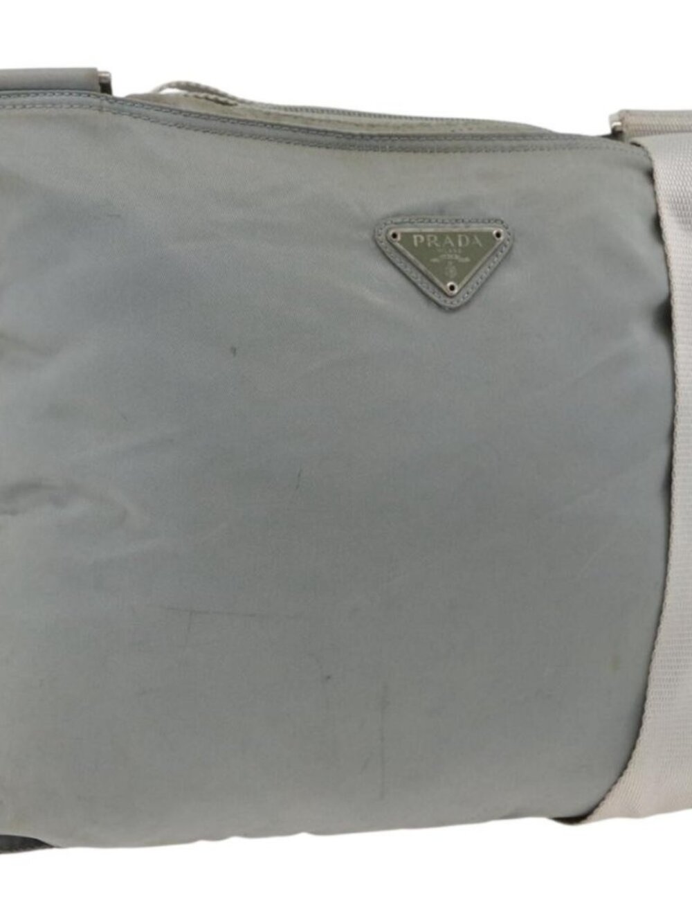 PRADA Shoulder Bag Nylon Gray Silver Auth - Picture 1 of 16